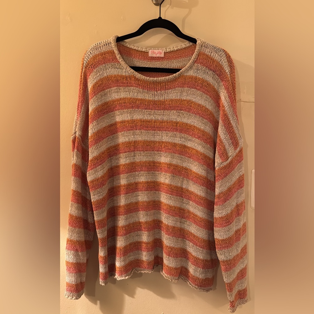 Striped Orange and Cream Sweater